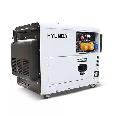 Hyundai 5.3kW/6.7kVA Silenced Standby Single Phase Diesel Generator | DHY6000SE • £1199.98