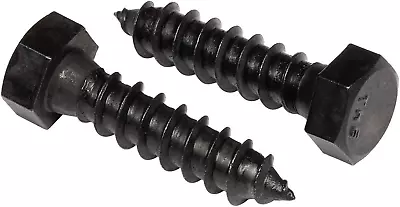 3/8  X 1-1/2  Stainless Steel Hex Lag Bolts (10 Pcs) Black Oxidized In USA By • $23.13