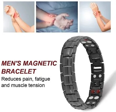 Magnetic Bracelet Men's Fashion Healthy Pain Relief Titanium Steel Bracelet • $4.34