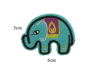 Blue Elephant Badges Fabric Iron On Patches Transfers Embroidered Applique • £1.99