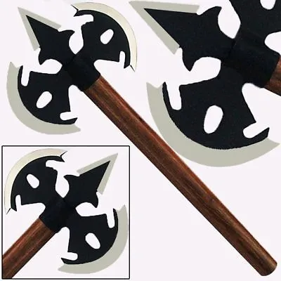 Double Bit Medieval Spear Axe Steel Viking Replica Battle Hatchet Polearm Throw • $36.95