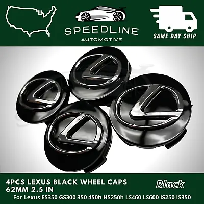 $19.95 • Buy Set Of 4 Black 62mm Wheel Center Hub Caps Hubcaps For 2006-2013 Lexus 4260330590