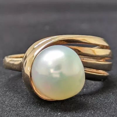 841 Mikimoto Akoya Pearl Ring 14k Yellow Gold Us5.5 Made In Japan • $450