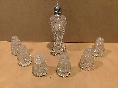 7 Glass Salt & Pepper Shakers - 6 Alike - Vintage • $8