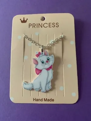 Lovely Marie Cat From Aristocats  Necklace 18  Silver Chain Pendant • $4.32