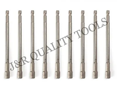 10pc 5/16  Magnetic Nut Driver Set Nut Setter Power Drill Bit 1/4  Shank 6  Long • $21.95