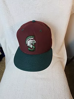 VINTAGE Michigan State Spartans Hat Cap Fitted 7 Maroon Green New Era Mens 90s • $18.12