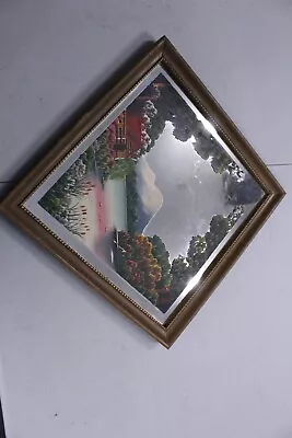 Handpainted Mirror With Frame Cabin Woods Lake Mountain Vintage • $26.28