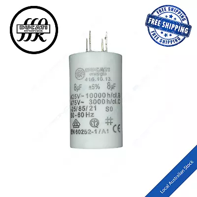 Ducati 8uF Run Capacitor 425V 475V Studless Motor Run/Start Premium Grade • $25.24