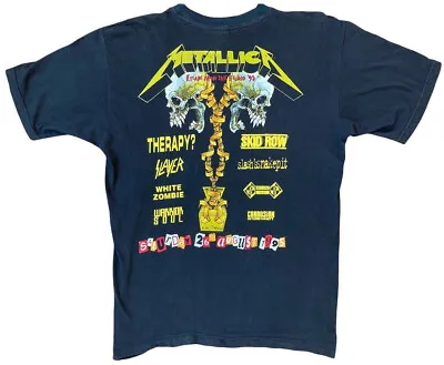 Vintage 90s Metallica Donnington 1995 Metal Band Tshirt Machine Head Slayer  • $228