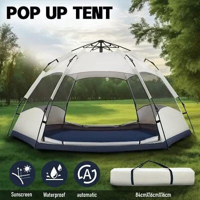 5 Person Instant Pop Up Tent 2 Mode Beach Shelter Camping Dome Family Easy Setup • $82.80