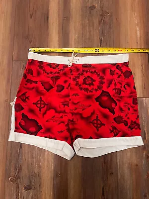 Vintage 50's 60’sTiki Hawaiian Holiday Cotton Trunks/Shorts Sz 34 NOS! • $175