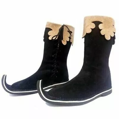 Mens Leather Boots Medieval Boot Period Shoes Renaissance Musketeer Footwear • $112.49