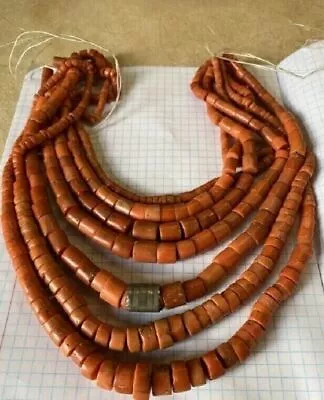 BEAUTIFUL Old Coral Huge Necklace 19century vintage Coral 290gram • $200