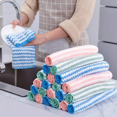 2/5X Kitchen Dish Cloths Cleaning Dishcloth Washing Up Absorbent Reusable 30cm. • £3.60