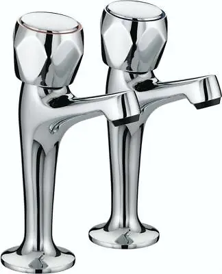 £19.94 • Buy Bristan VAC HNK C MT Club High Neck Pillar Kitchen Sink Taps Pair Chrome