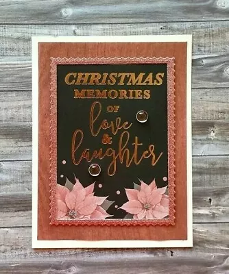 Handmade Christmas Card: Christmas Memories Of Love And Laughter Xmas Poinsettia • $4.99