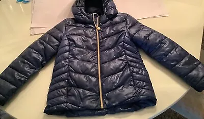 H&M Kids Blue Puffer Hooded Coat  Jacket  Age 7-8 Detachable Hood • $23