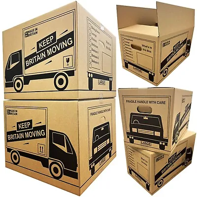 STRONG LARGE QUALITY Cardboard House Moving Boxes- Strong Removal Packing Boxes • £19.99