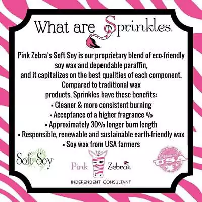 Pink Zebra Wax Sprinkles - Full 3.75 Oz. Size - Over 200 Scents To Pick From ! • $7