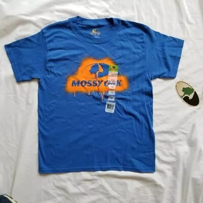 Mossy Oak Boys T Shirt Size Small Youth Blue Orange Outdoors Hunting Cotton • $9.05