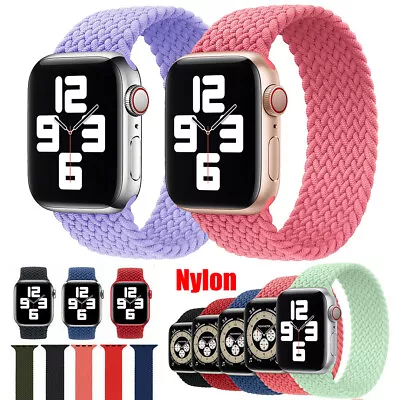 $8.99 • Buy Elastic Nylon Strap Braided Solo Loop Band For IWatch Apple Watch 8 7 6 SE 5 4 3