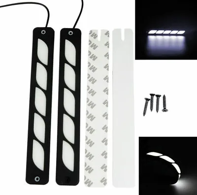 £17.87 • Buy Pair 12V LED Car Head Driving Light Bar White DRL Daytime Fog Lamp + Tape Screw