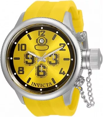 Invicta Men's 52MM Classic Russian Diver Lemon Yellow Chronograph Watch 33014 • £150