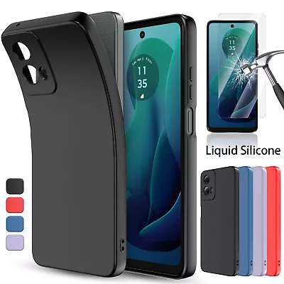 For Motorola Moto G 5G 2024 Case Shockproof Liquid Silicone Cover/Tempered Glass • $9.95