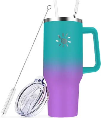 40 Oz Tumbler With Handle And Straw Lid Vaccum Insulated Stainless Steel Travel • $33.74