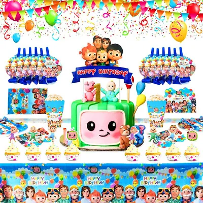 Cocomelon Party Supplies Tableware Balloons Tablecloth Kids Birthday Decoration • $18.99