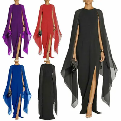 Party Dress Womens Prom Maxi Dress Retro Long Crew Neck Thin Evening Ball Gown  • £21.24