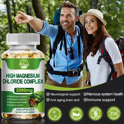 Magnesium Citrate Capsules 2000mg Per Serving - Highest Potency 120 Capsules • $13.99