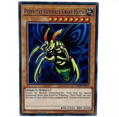 YUGIOH Perfectly Ultimate Great Moth LED2-EN013 Common Card 1st Edition NM-MINT • £3.99