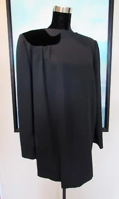 VTG VALENTINO Boutique Black Wool & Velvet Short Dress Sz M/L • $189