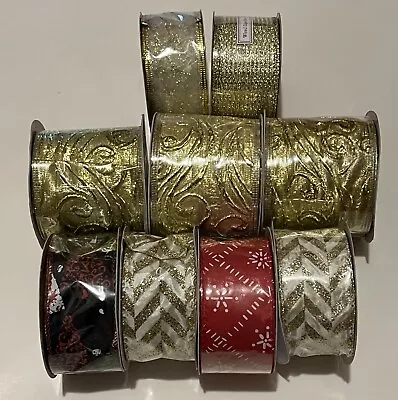 Mixed Lot 9 New Rolls Wire Edged Ribbon • $12.95