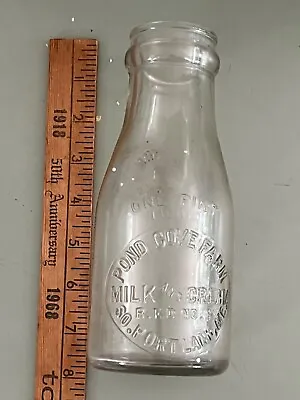 Rare Pond Cove South Portland ME Embossed Milk Bottle Pint • $89.99