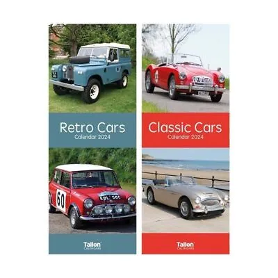 2024 Slim Calendar Retro & Classic Cars Wall Hanging Photo Planner Sent Unfolded • £4.25