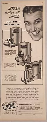 1947 Print Ad Myers Pumps & Water Systems Made In AshlandOhio • $16.99