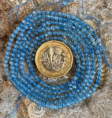 £7.45 • Buy Sky Blue Topaz - Semi Precious Gemstone Beads 39cm Strand- 3mm Jewellery Making