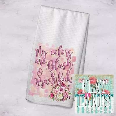 Blush Bashful Steel Magnolias Kitchen Tea Towel Microfiber Waffle Weave 16x20 • $12