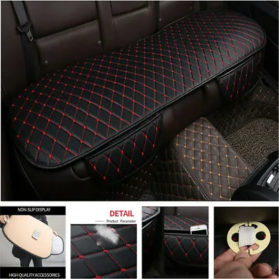 PU Leather Car Front Rear Seat Cover Protector Cushion Black & Red Accessories • $39.28