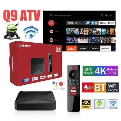 2023 Q9 ATV Smart TV Box Android 10 TV Box 4K Dual WiFi Media Player AllWinner • £39.99
