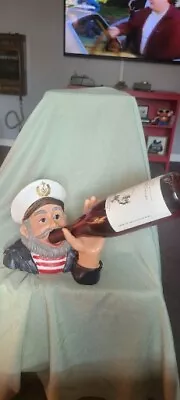 Vintage Sailor Captain Drinking Wine/Liquor Bottle Holder Bar  Decor 9  Resin • $10