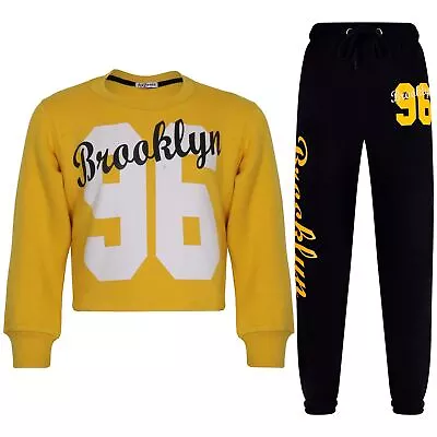 Kids Boys Girls Sweat Suit Tracksuit Top Trouser 2 Piece Lounge Suit • £14.99