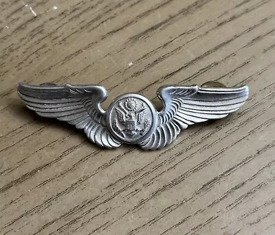 Rare WWII U.S. Sterling Silver 3 Inch Air Crew Wings Badge • $30