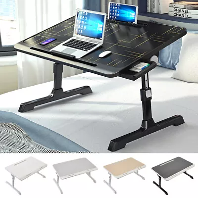 Folding Laptop Table Writing Table Sofa Bed Tray Portable Notebook Computer Desk • £13.94