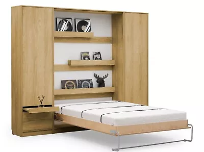 Small Double Vertical Wall Bed Murphy Bed Hidden Bed With Cabinets Wardrobe • £1380