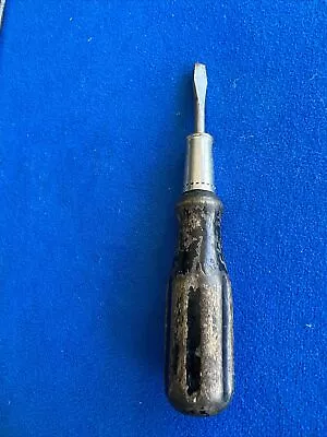 Vintage Wooden Handle Flat Head Screwdriver - Small 5.5” Long - USA Made • $7