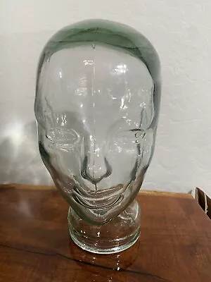 Vtg Life Size Glass Mannequin Head Hat Wig Display Stand • $40